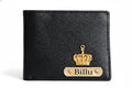 Customised Engraved Wallet with Name | Gift Hamper Set for Men Leather Purse (Black)