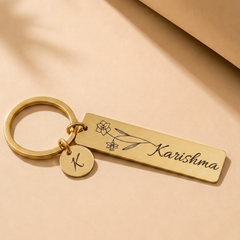 Personalized Stainless Steel Name Keychain – Custom Engraved Keyring