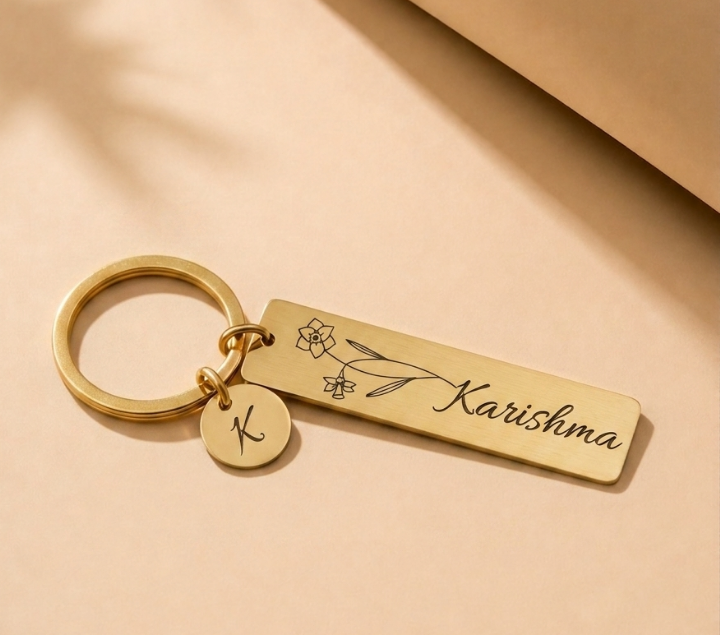 Personalized Stainless Steel Name Keychain – Custom Engraved Keyring