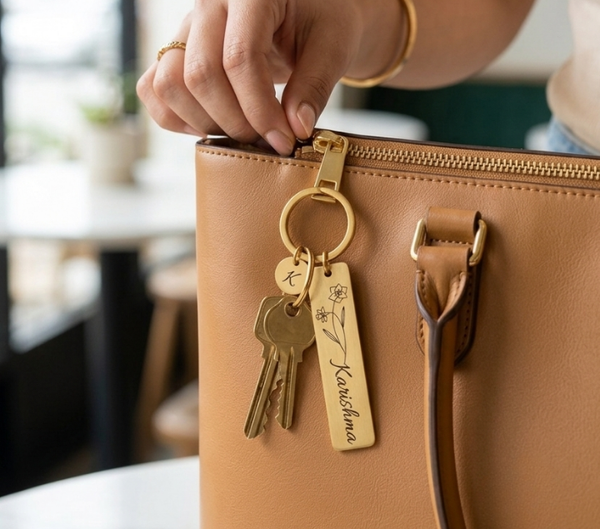 Personalized Stainless Steel Name Keychain – Custom Engraved Keyring