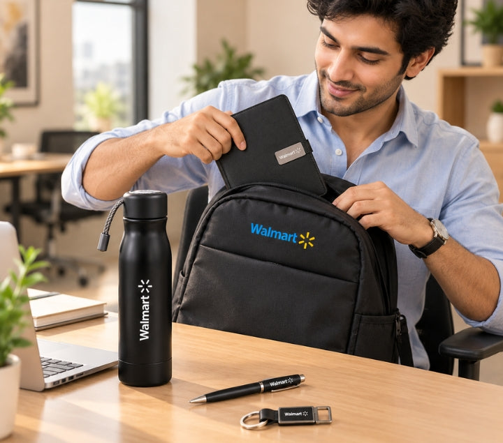 Premium 5-Piece Corporate Gift Set – Backpack, Bottle, Diary, Pen & Keychain