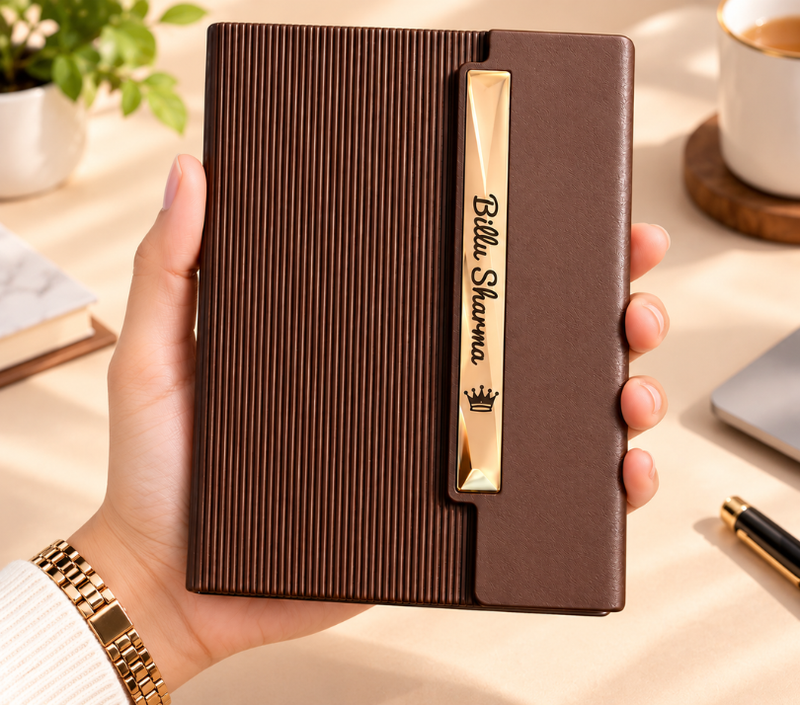 Marvel A5 Premium Ribbed Notebook with Metal Engraving Plate