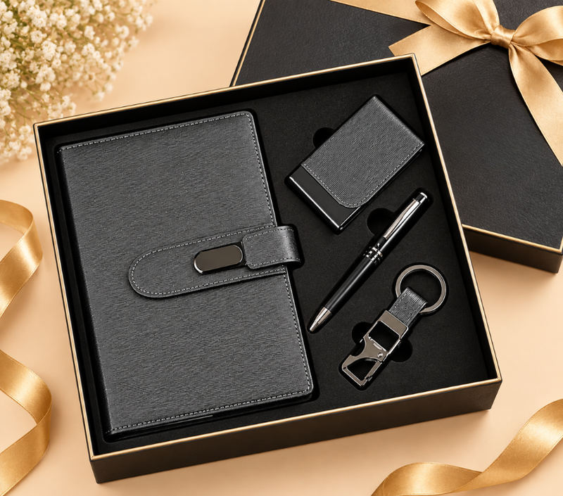 Personalized Gift Set – Pen, Keychain, Diary & Card Holder