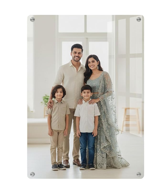 Customized Acrylic UV Print Photo Frame | 3mm & 5mm Thick Glossy Wall Mount (5mm(12x18 inch), Vertical)