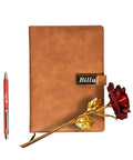 Personalized Diary & Pen Gift Set with Name Engraving