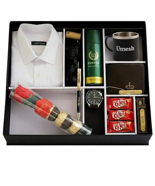 Personalized Couple Gift Hamper Set – Wallet, Watch, Mug & Perfume – personalized gift
