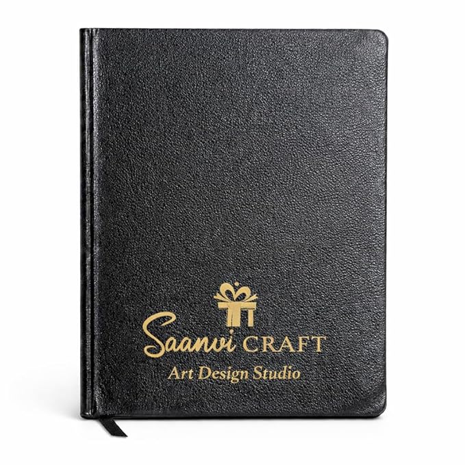 Personalized Black Leather Diary with Name & Logo
