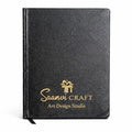 Personalized Black Leather Diary with Name & Logo