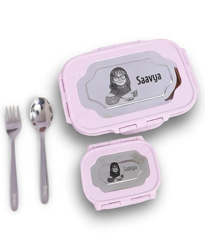 Personalized Kids Lunch Box Set with Name & Photo