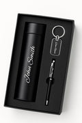 Name Customized 4 In 1 Engraved Steel Bottle With Wallet, Pen and Metal Keychain For Office - School, Personalized Gifts (3)
