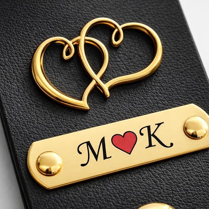 Personalized Leather Photo Keychain with Custom Name & Initials |