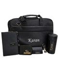 Customized Gift Set for Men with Name Engraved | Laptop Bag Combo with Diary, Pen, Wallet, Card Holder, Keychain & Bottle | Personalized Gift Hamper for Birthday, Anniversary & Corporate Gifts