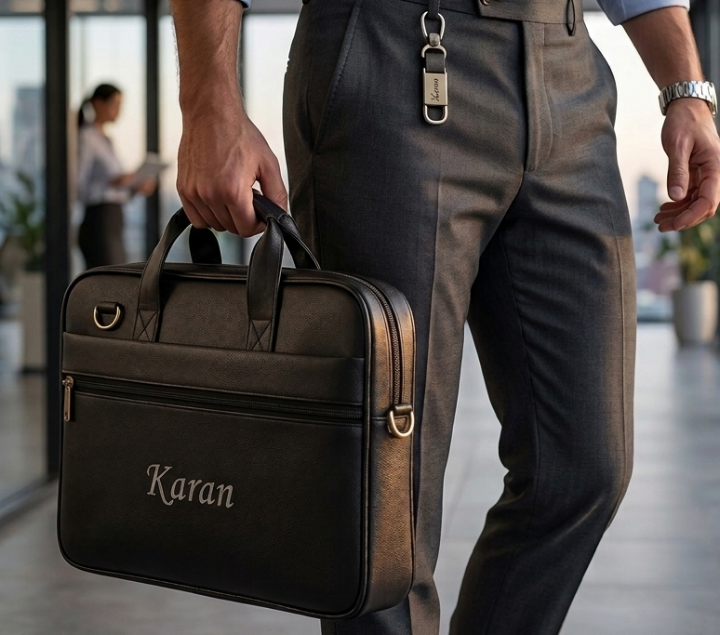 Personalized 7-Piece Office Gift Combo for Men – Laptop Bag, Diary, Wallet & Keychain
