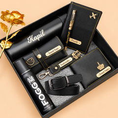 Personalized Premium Gift Hamper for Men with Wallet, Belt & Accessories