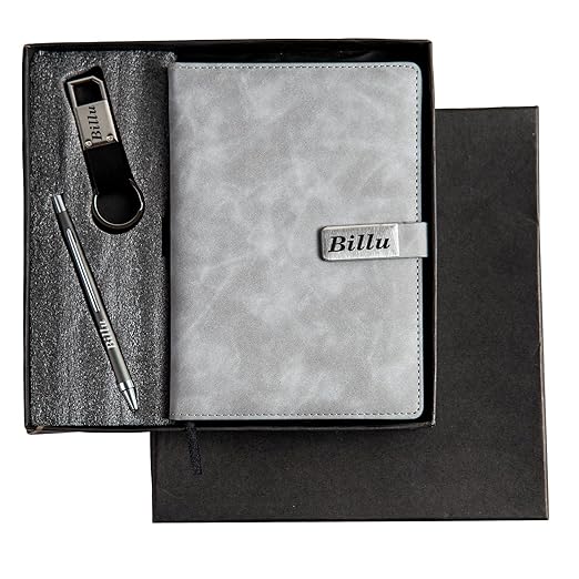 Your Name Personalized Engraved Pen with Diary, and Metal Keychain Combo - Men's Combo Accessories, Birthday Gifts