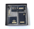 Your Name Customized Leather Unisex Passport Holder, Sunglasses Cover and Men's Wallet with Key Chain, Gifts, Personalized Gifts (Blue)