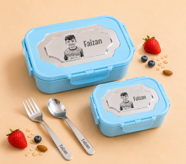 Personalized Kids' Lunch Set – Custom Name, Pink & Blue