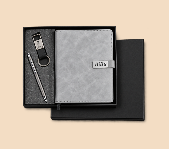 Personalized Men's Gift Hamper Set – Pen, Keychain & Diary