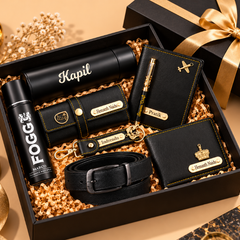 Personalized Premium Gift Hamper for Men with Wallet, Belt & Accessories