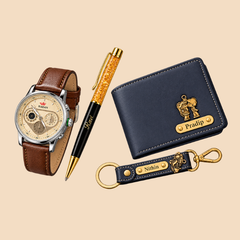 Personalized Men’s Gift Hamper – Wallet, Watch, Pen & Keychain