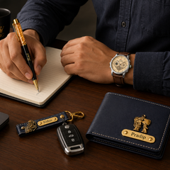 Personalized Men’s Gift Hamper – Wallet, Watch, Pen & Keychain