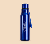 Personalized 500ml Steel Water Bottle – Custom Name, Blue & Black