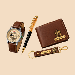Personalized Men’s Gift Set – Wallet, Watch, Pen & Keychain