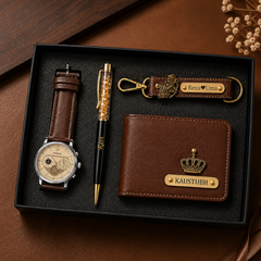Personalized Men’s Gift Set – Wallet, Watch, Pen & Keychain