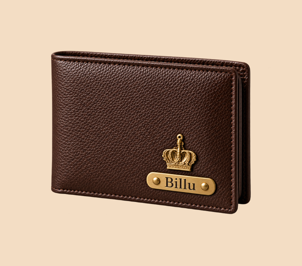 Personalized Men's Brown Leather Wallet – Custom Name Engraved