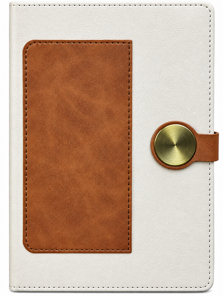 Personalized Premium Leather-Look Journal with Metal Lock & Custom Name
