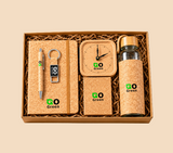 Eco-Friendly Cork Gift Set with Notebook, Bottle, Clock, Pen & Keychain