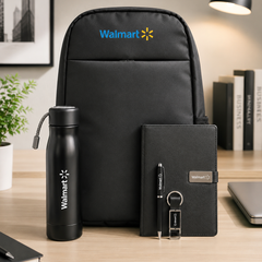 Premium 5-Piece Corporate Gift Set with Backpack, Bottle, Diary, Pen & Keychain