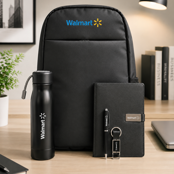 Premium 5-Piece Corporate Gift Set with Backpack, Bottle, Diary, Pen & Keychain