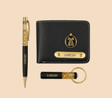 Personalized Men's Gift Hamper Set – Wallet, Pen & Keychain