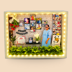 Personalized Birthday Memory Shadow Box – Photo Collage LED Display Frame