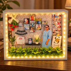 Personalized Birthday Memory Shadow Box – Photo Collage LED Display Frame