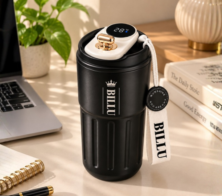 Personalized Electric Self-Stirring Mug with Digital Temperature Display
