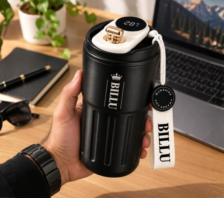 Personalized Electric Self-Stirring Mug with Digital Temperature Display