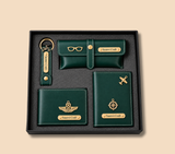 Personalized Travel Essentials Gift Set – Wallet, Keychain, Passport Cover & Sunglasses Case
