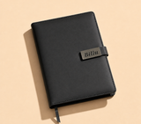 Personalized Leather Diary – Custom Name, Classic Black