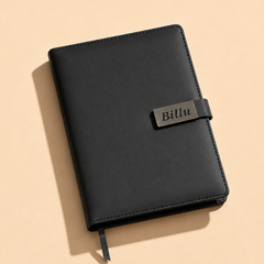 Personalized Leather Diary – Custom Name Engraved, Brown & Black