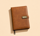 Personalized Leather Diary – Custom Name Engraved, Brown & Black