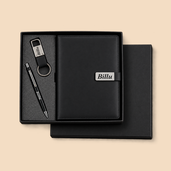 Personalized Men's Gift Hamper Set – Pen, Keychain & Diary