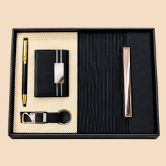 Premium Black Executive Gift Set with Notebook, Pen, Keychain & Organizer