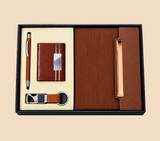 Premium Brown Executive Gift Set with Notebook, Pen, Keychain & Organizer