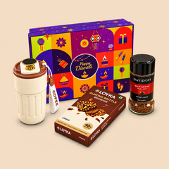 Premium Diwali Gift Hamper with Coffee, Travel Mug & Almond Brittle