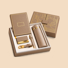 Premium Personalized Executive Gift Set with Notebook, Thermal Bottle, Pen, Card Holder & Keychain