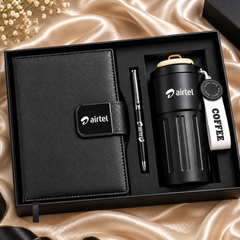 Premium Executive Coffee Gift Set with Thermal PU Notebook & Temperature Display Flask – 460ml