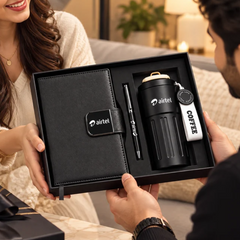 Premium Executive Coffee Gift Set with Thermal PU Notebook & Temperature Display Flask – 460ml