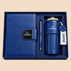 Premium Executive Coffee Gift Set with Thermal PU Notebook & Temperature Display Flask – 460ml